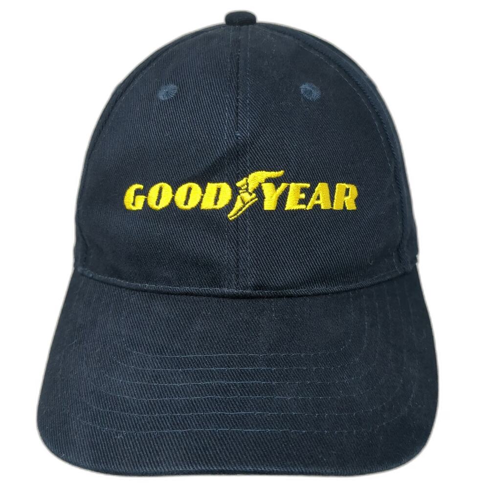 Goodyear Baseball Cap Blue Yellow One Size Adjustable Embroidered Logo Hat
